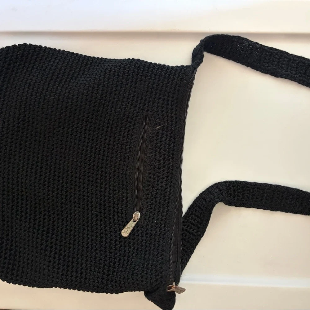 SAK Medium Sized Black Crochet Crossbody/Shoulder Bag